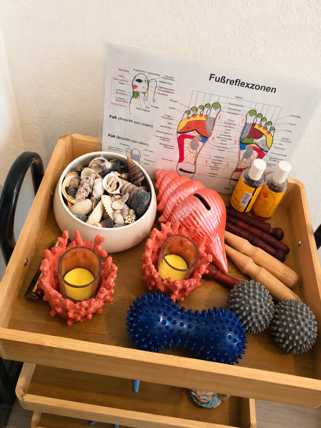 Ausgewählte Hilfsmittel für die Fußreflexzonenmassage
